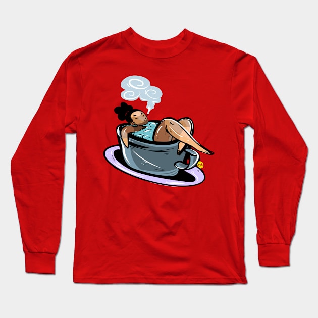 Sip of tea! Long Sleeve T-Shirt by ARTBOOKS DOODLES